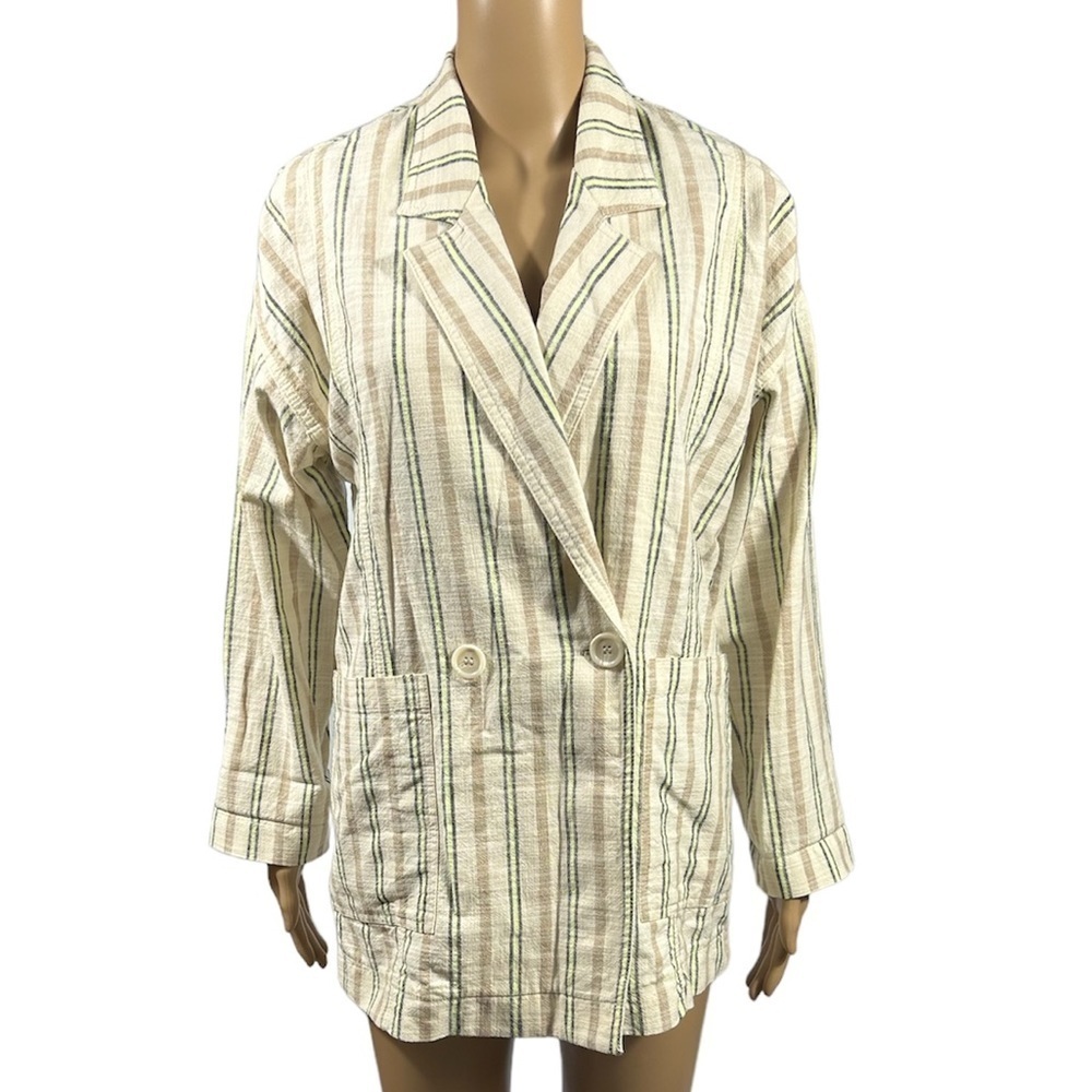 Maeve Boyfriend Blazer XS Multicolor Danielle Striped Oversized Double Breasted - Picture 3 of 11